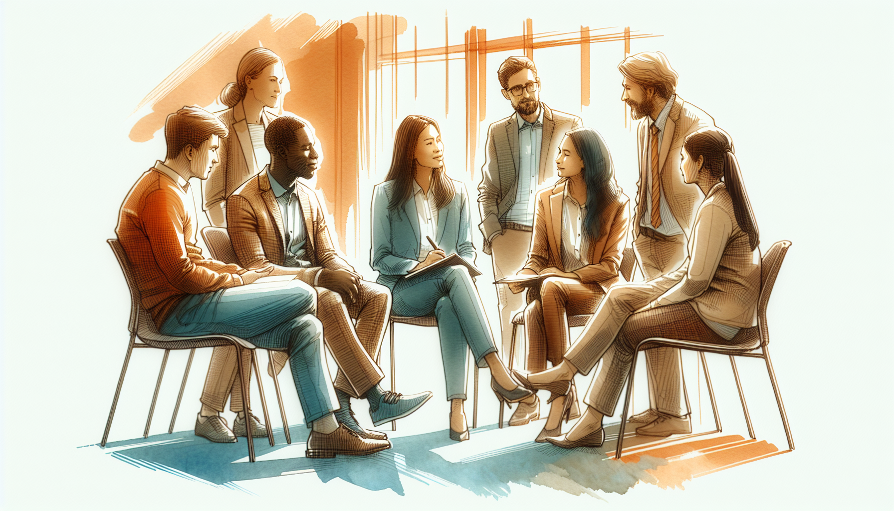 Collega's in verbindende communicatie tijdens een teamgesprek