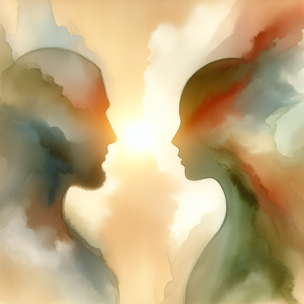 Twee collega's in een open gesprek op de werkvloer met warme, verbindende sfeer